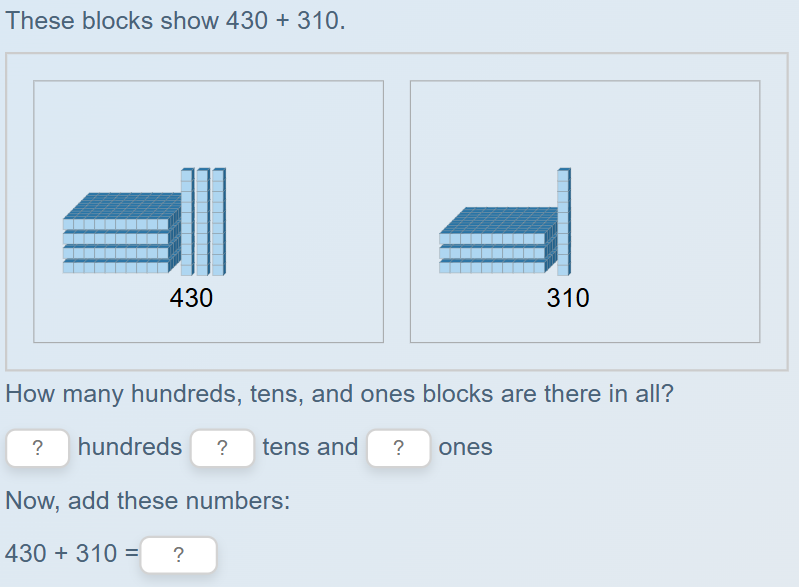 Use models to add three-digit numbers - without regrouping